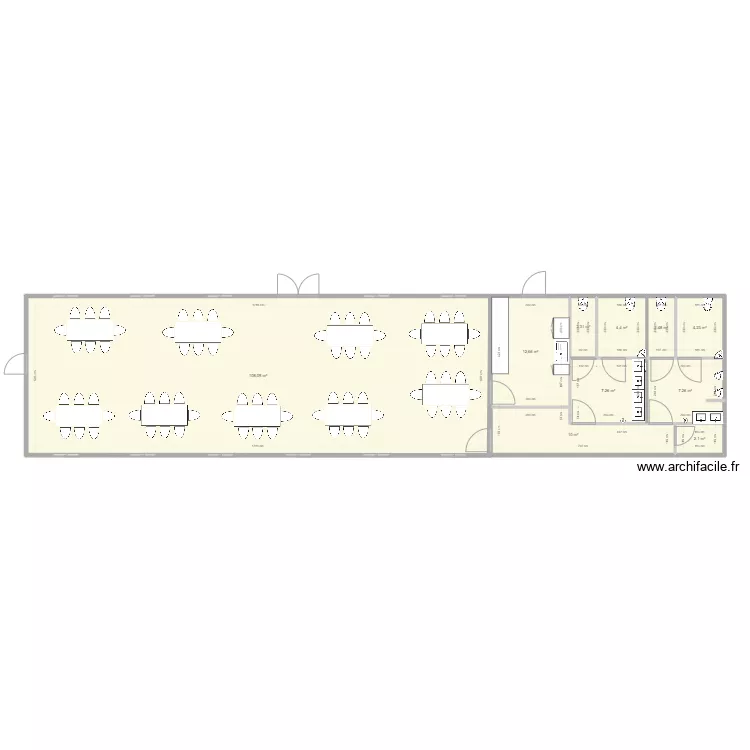 SALLE EN MODULAIRES ROSE DE FRANCE. Plan de 