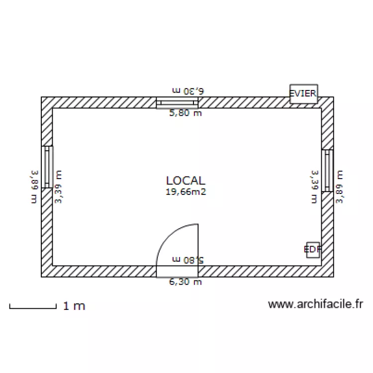 LOCAL EXTERIEUR . Plan de 