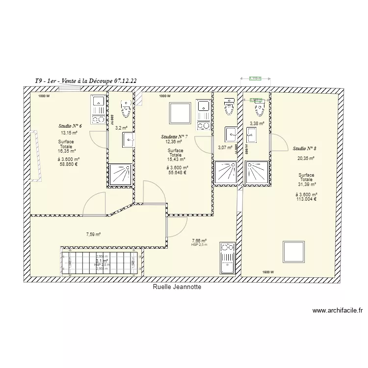 T9 1er - Surface au Sol 18.11.22. Plan de 