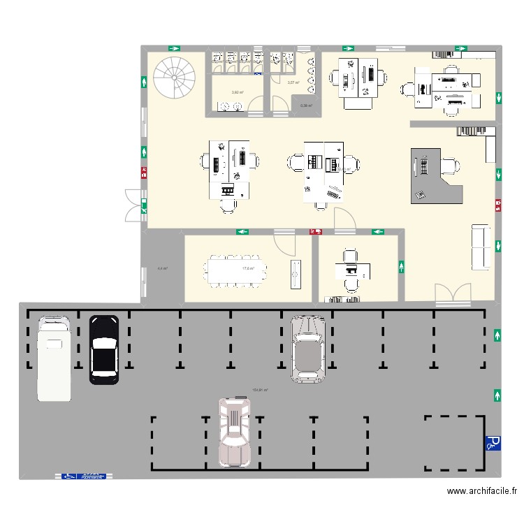 AULA OFICINA . Plan de 10 pièces et 318 m2
