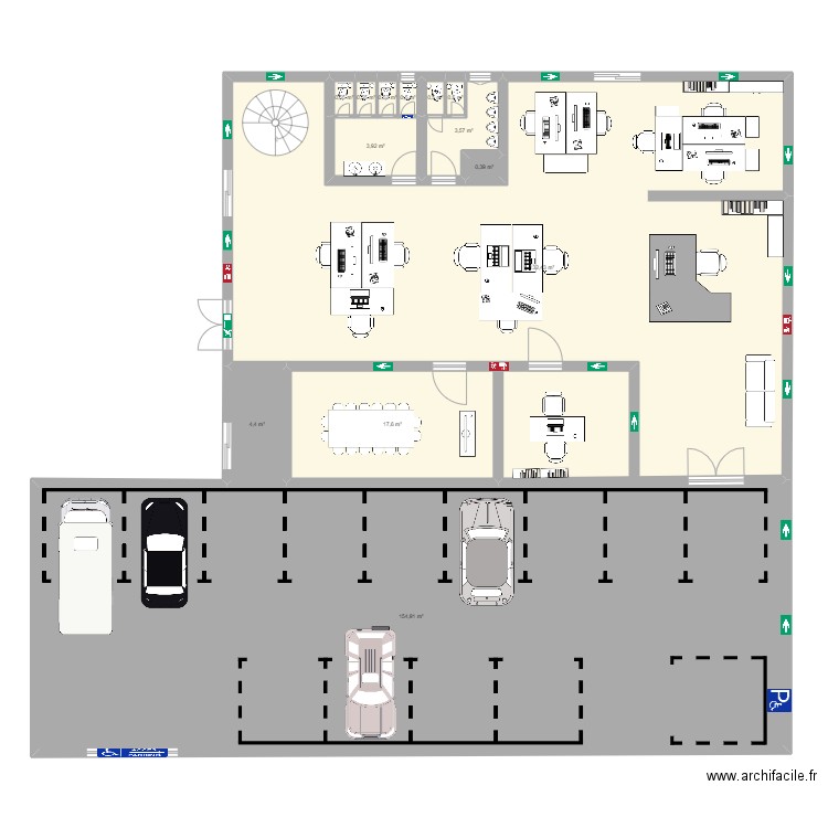 AULA OFICINA . Plan de 13 pièces et 320 m2