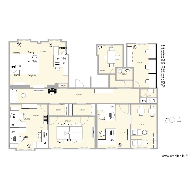 midi 10 2023 new . Plan de 15 pièces et 158 m2