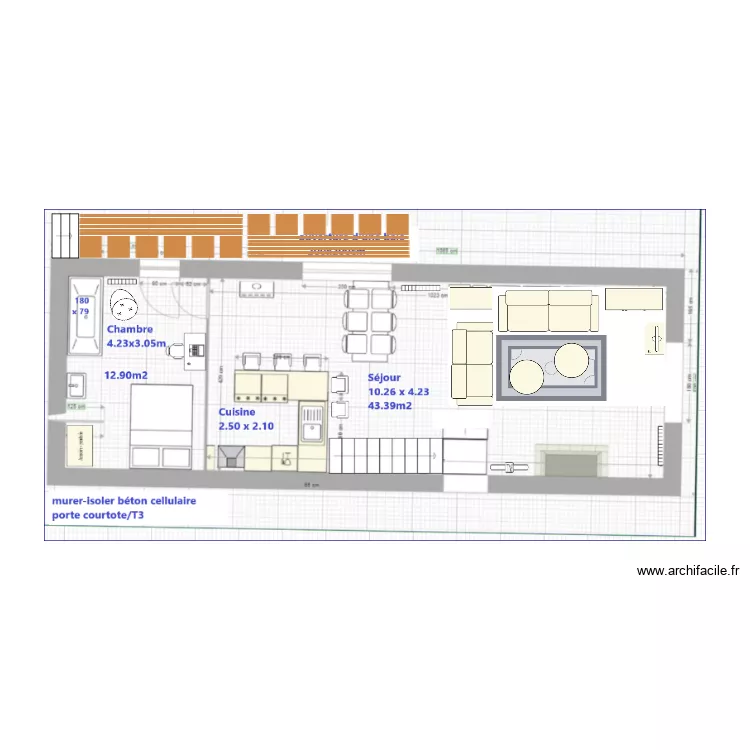 PLAN SEJOUR OUEST CHAMBRE  2 canapes 10 FEVRIER 2022. Plan de 0 pièce et 0 m2