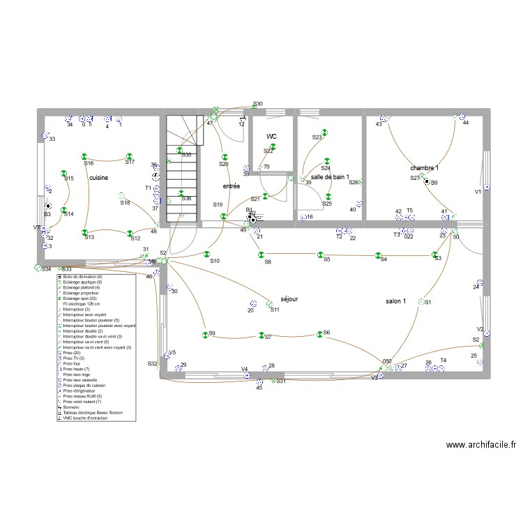 gerard rdc pc1. Plan de 6 pièces et 86 m2