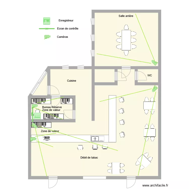 Tabac La Frite Video protection. Plan de 