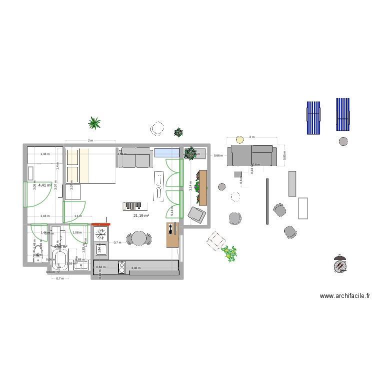 AP Vitry. Plan de 4 pièces et 33 m2