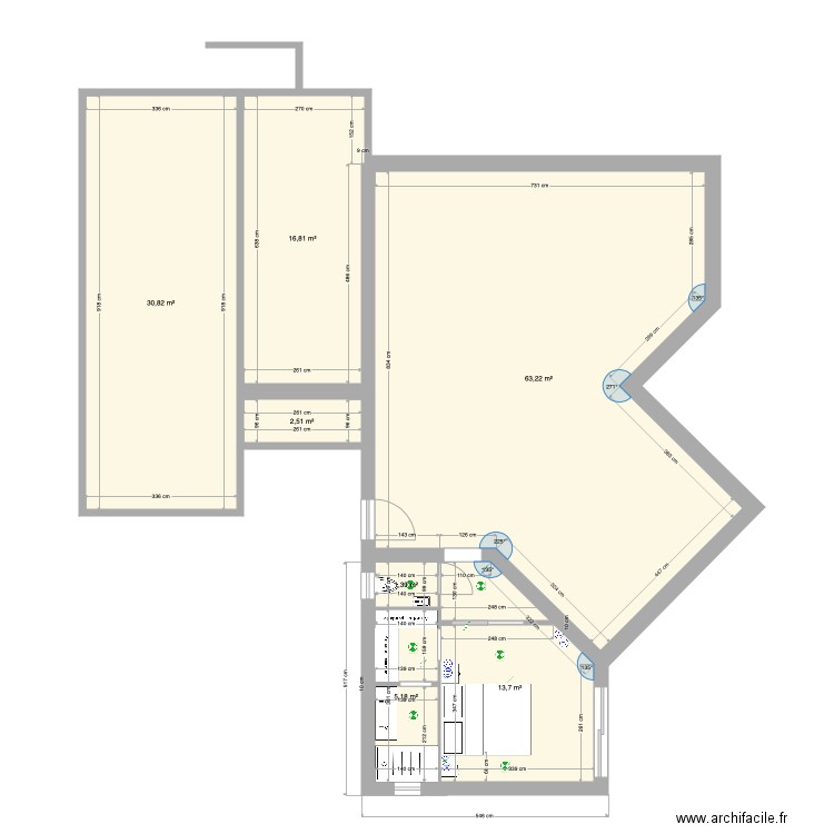 Carles v4. Plan de 25 pièces et 404 m2