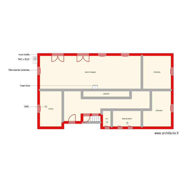 ROQUECAVE Gacien étape 2. Plan de 9 pièces et 110 m2