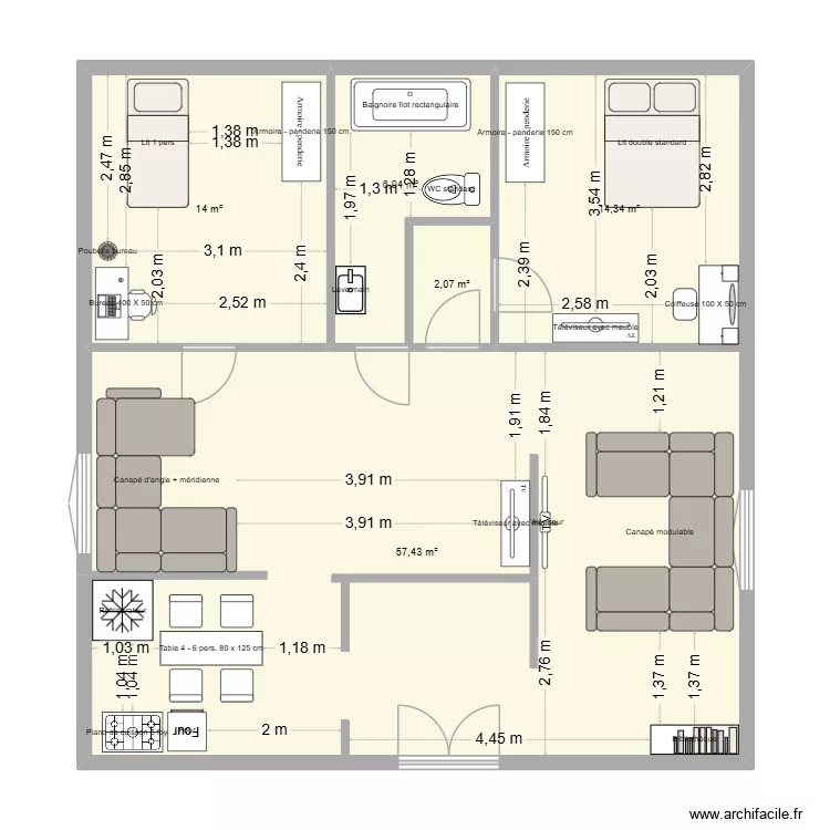 Youssef 01. Plan de 5  et 95 m²