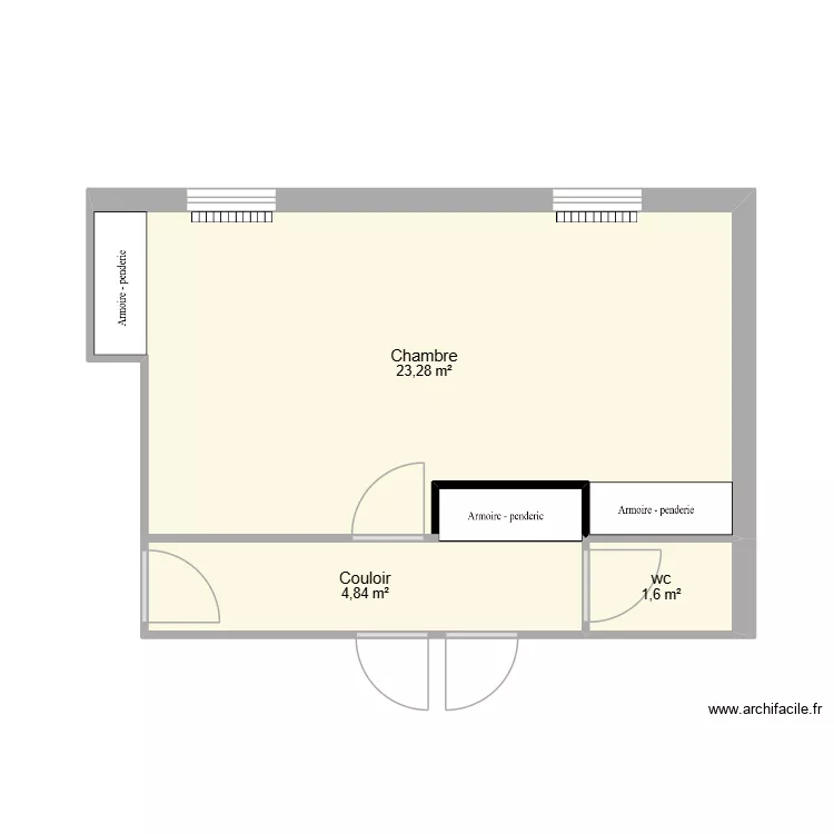 Projet Buil - Existant. Plan de 3  et 30 m²