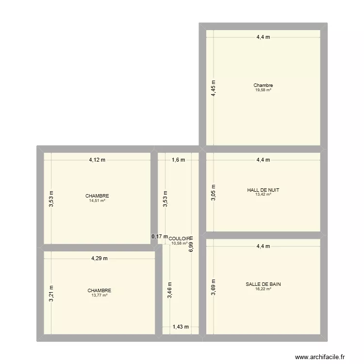 1ER. Plan de 6 Pièces et 88 m² 1ER. Plan de 6 Pièces et 88 m²