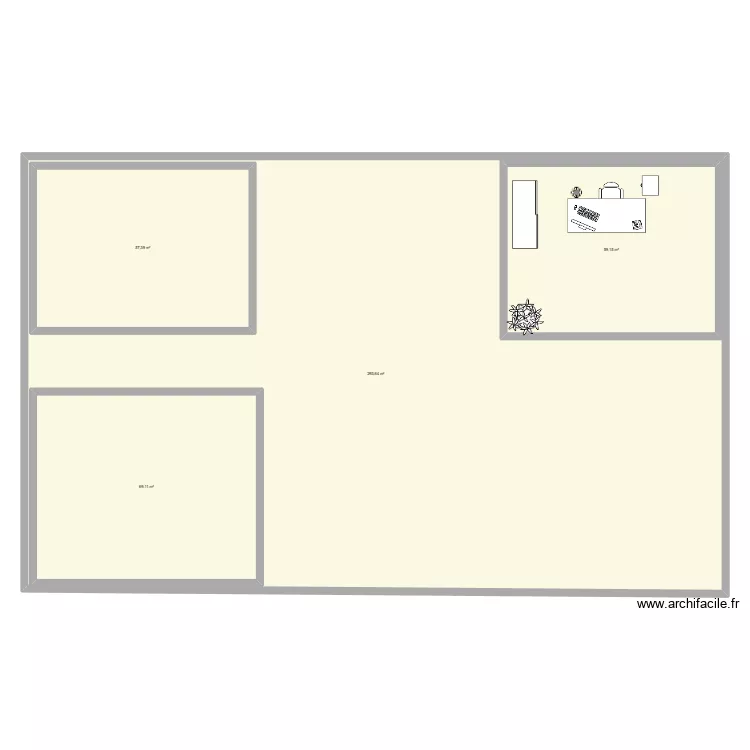 entreprise. Plan de 4  et 689 m²