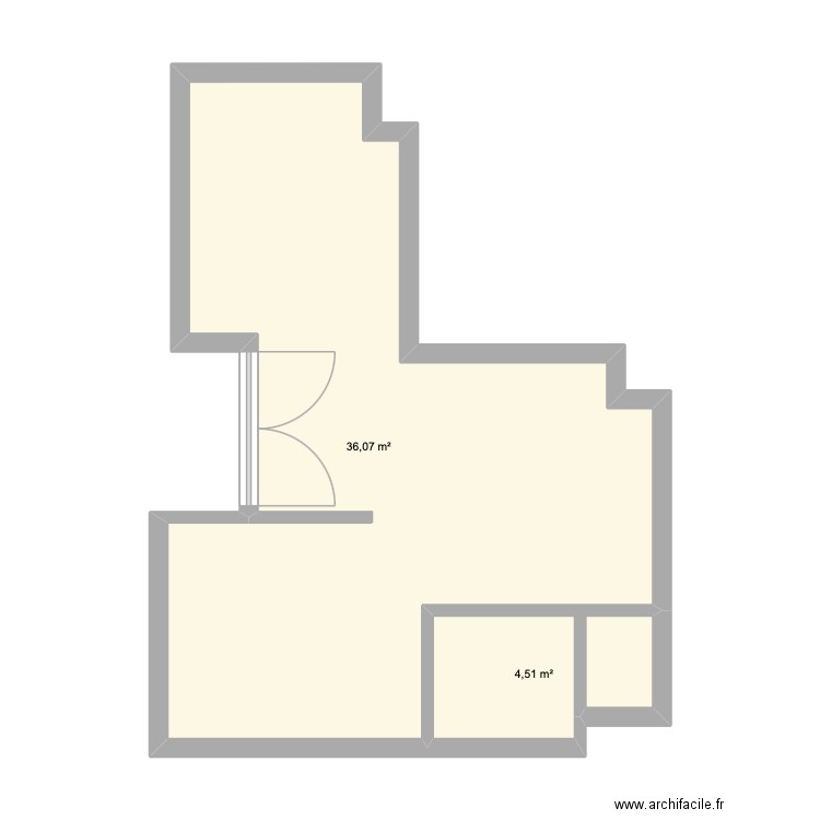 appart. Plan de 2 pièces et 41 m2