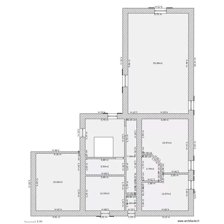 maison avec cloison. Plan de 