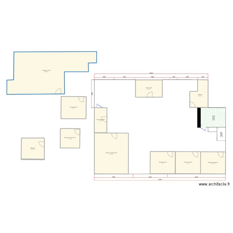 Bureau St Georges. Plan de 0 pièce et 0 m2