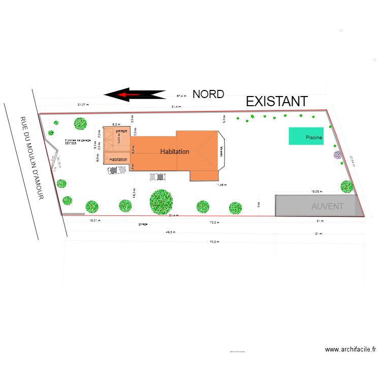 plan de masse existant. Plan de 0 pièce et 0 m2