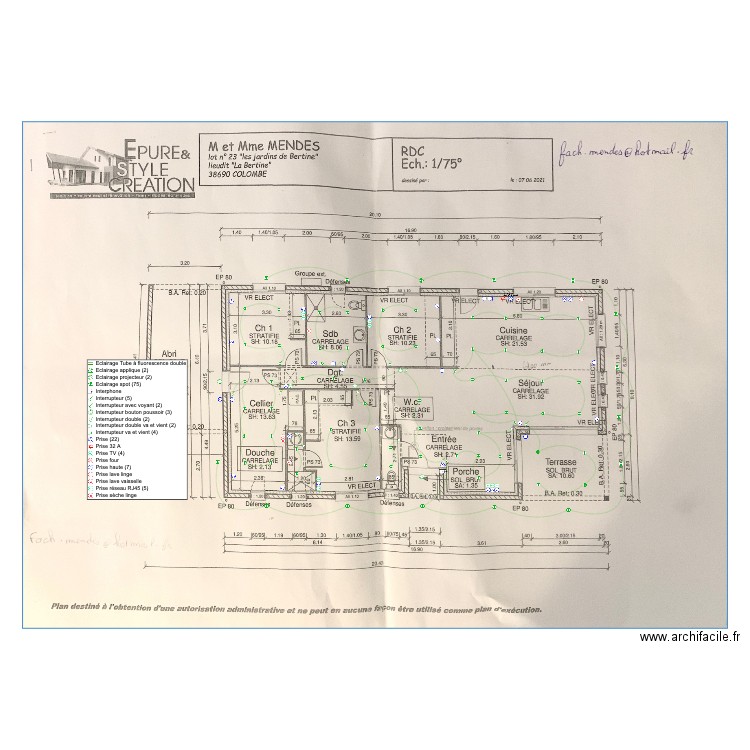 villa mendes. Plan de 0 pièce et 0 m2