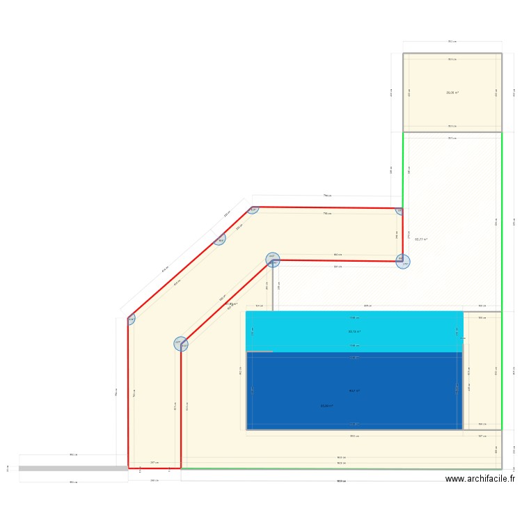 agrandissement. Plan de 6 pièces et 272 m2