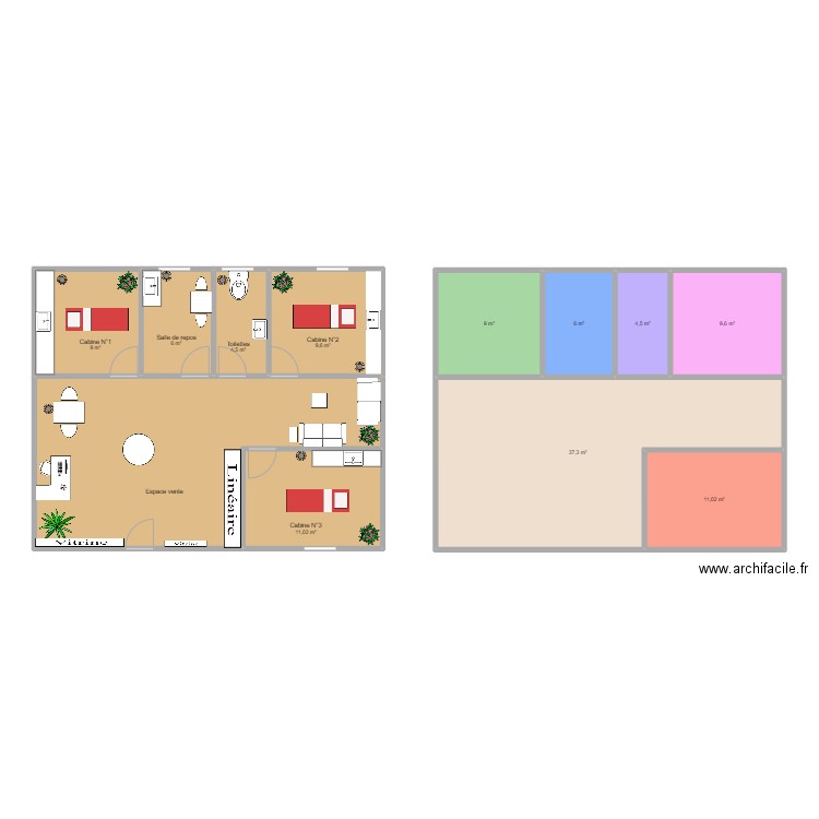 Plan d'amenagement co inter. Plan de 12 pièces et 155 m2