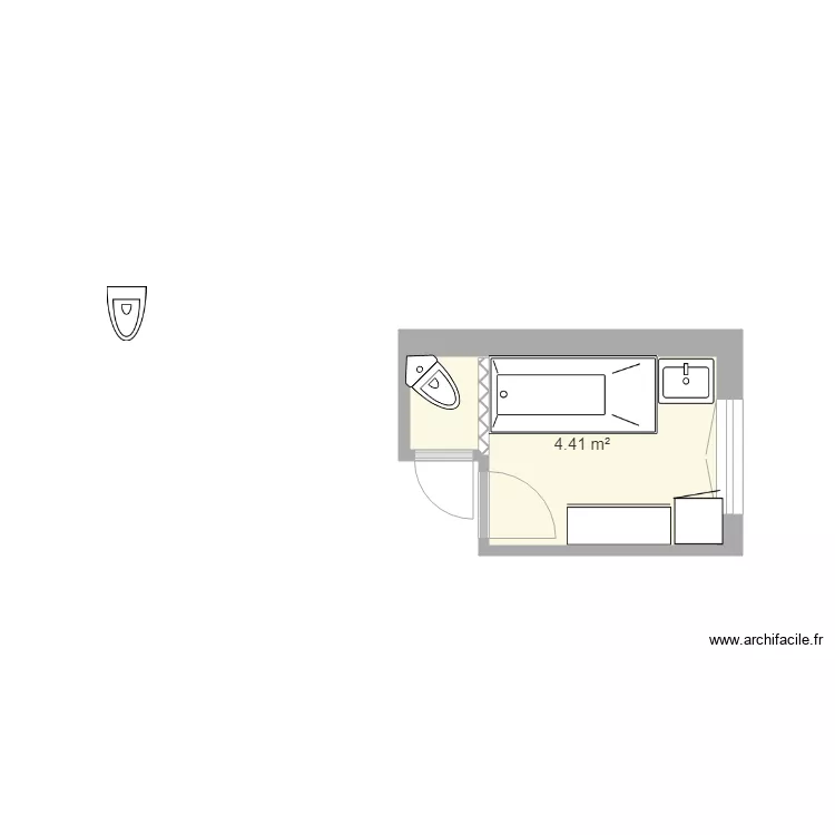 Salle de Bain Premier projet. Plan de 