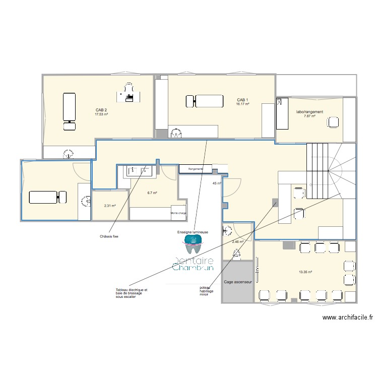 Hypothèse 1 Etage 1. Plan de 0 pièce et 0 m2