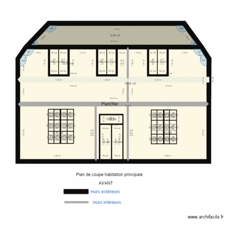 PLAN DE COUPE bâtiment 1 façade. Plan de 0 pièce et 0 m2