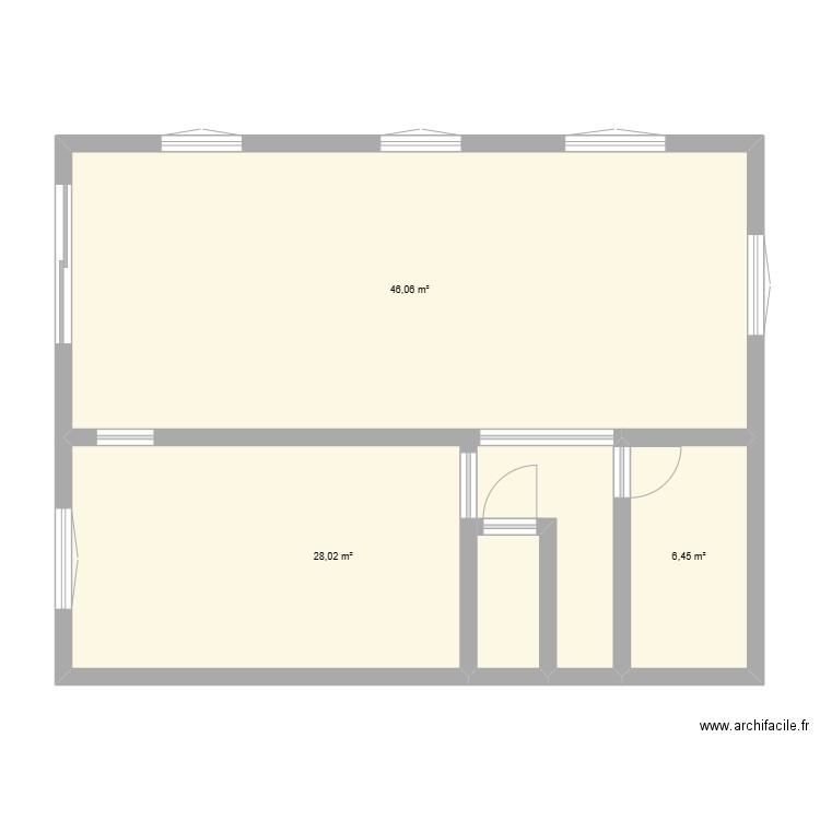 chalet areches. Plan de 3 pièces et 81 m2