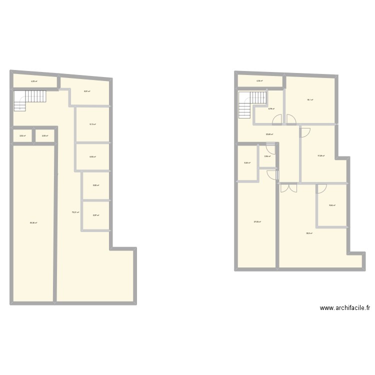 LABO RDC. Plan de 20 pièces et 315 m2