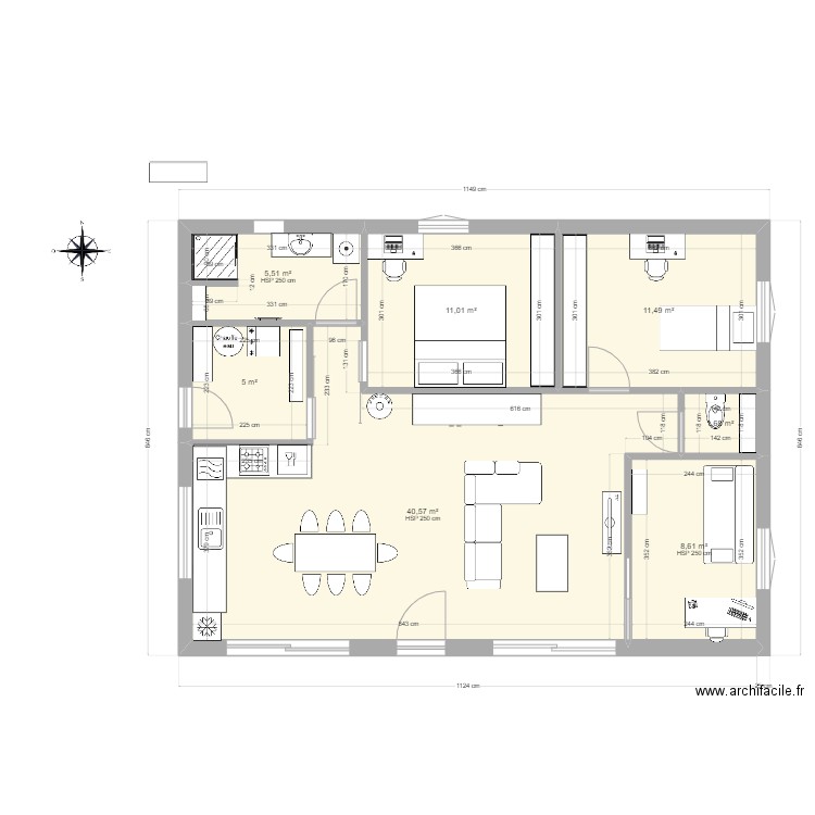 Maison bois 85 m². Plan de 0 pièce et 0 m2