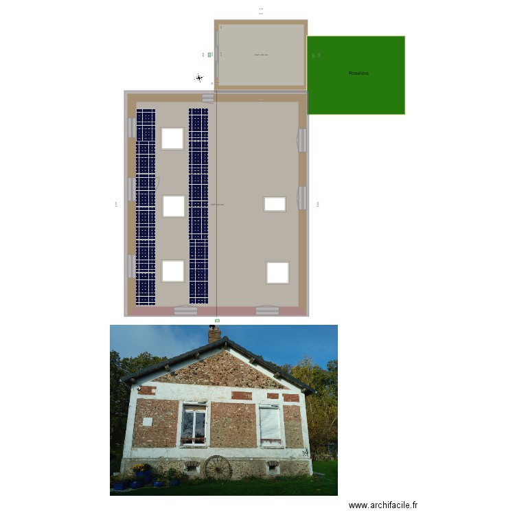 rénovation cabanon. Plan de 2 pièces et 101 m2