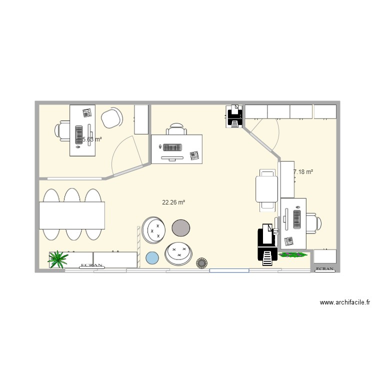 adresse villenave. Plan de 3 pièces et 35 m2