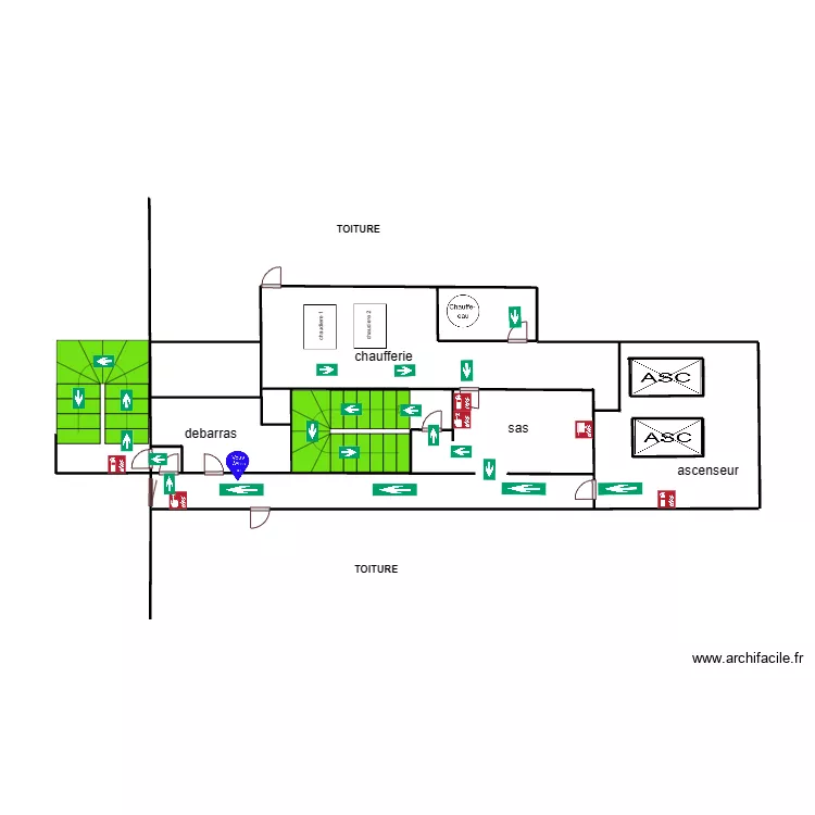 9eme etage incendie bouteille 58. Plan de 