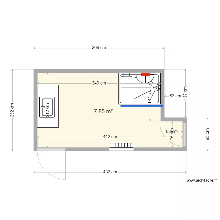 DESSERTINES SDB AP TRAVAUX. Plan de 