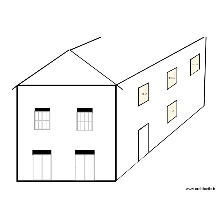 Façades. Plan de 0 pièce et 0 m2