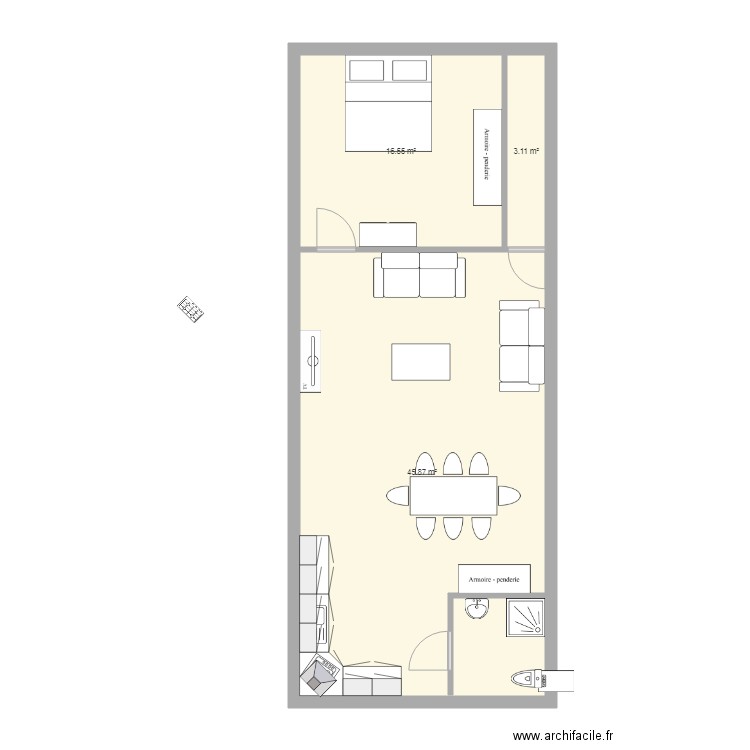 Vandermeulen meublé. Plan de 0 pièce et 0 m2