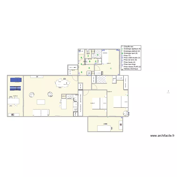 Santa Clara 2 face mer cuisine basse. Plan de Santa Clara 2 face mer cuisine basse. Plan de