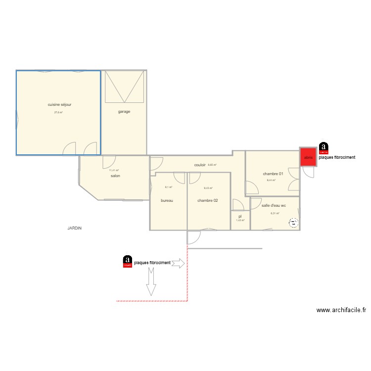 njtk am 2 1225 . Plan de 10 pièces et 98 m2