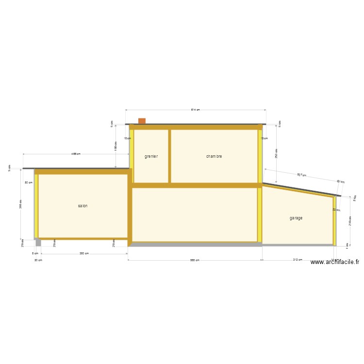 coupe. Plan de 0 pièce et 0 m2