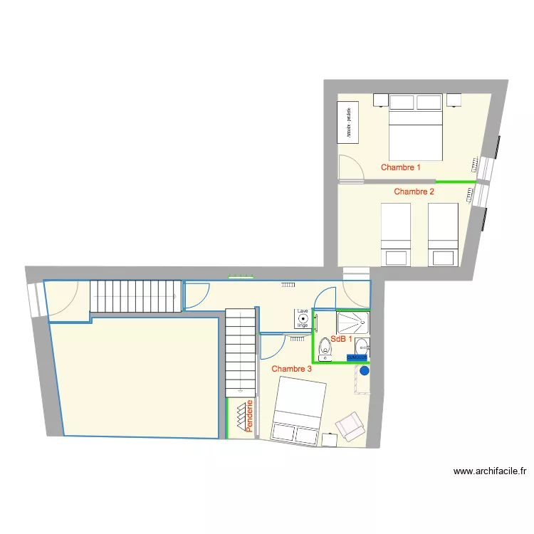 1ÉTAGE APRES TRAVAUX. Plan de 1ÉTAGE APRES TRAVAUX. Plan de