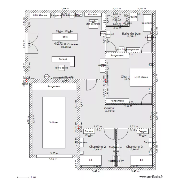 Plan villa 2D. Plan de 
