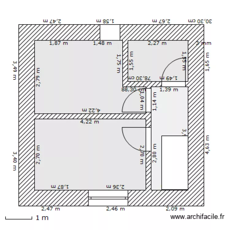 La Gaudiniere etage 1. Plan de La Gaudiniere etage 1. Plan de