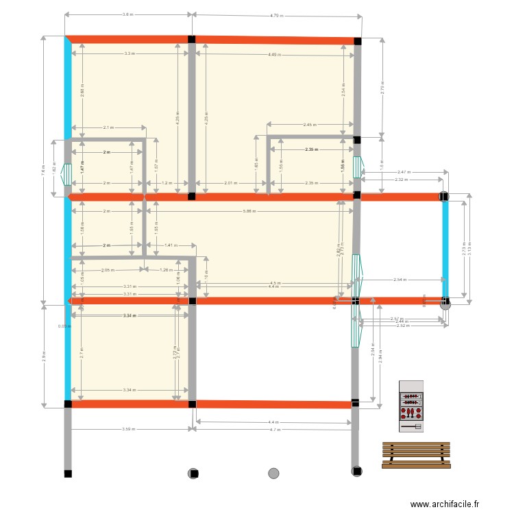 plan toiture. Plan de 0 pièce et 0 m2