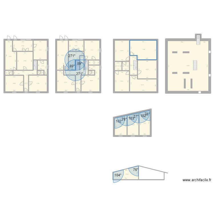 22 saignat. Plan de 32 pièces et 489 m2