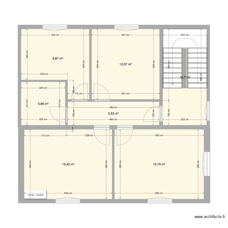 1 er. Plan de 0 pièce et 0 m2