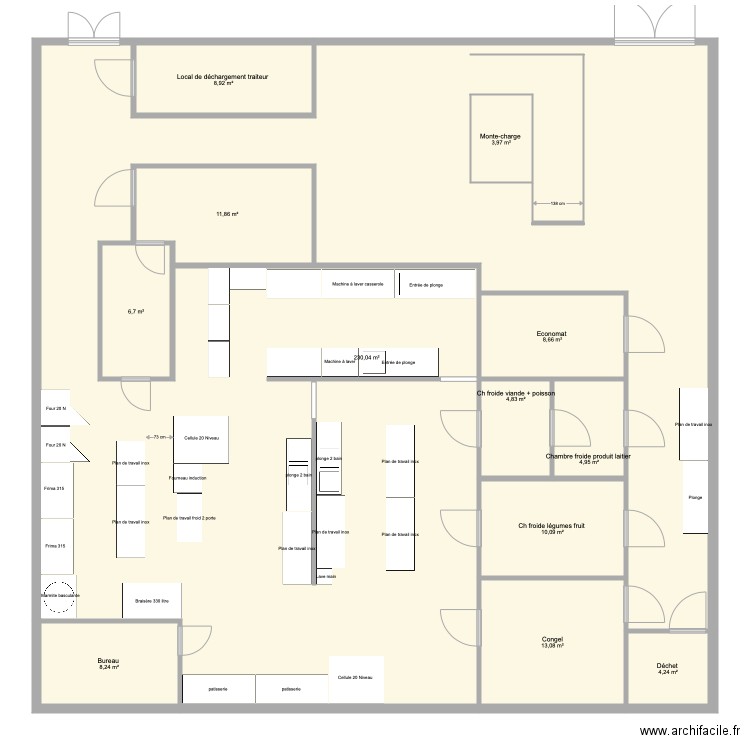 Plan base Yens Structure 8. Plan de 12 pièces et 320 m2