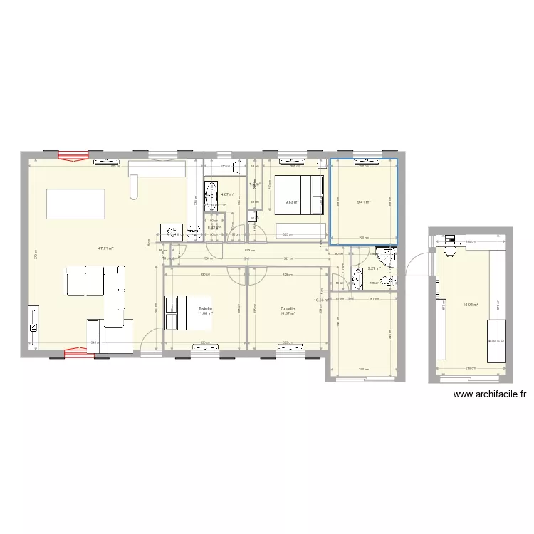 Plan Maison Charnoz original. Plan de 