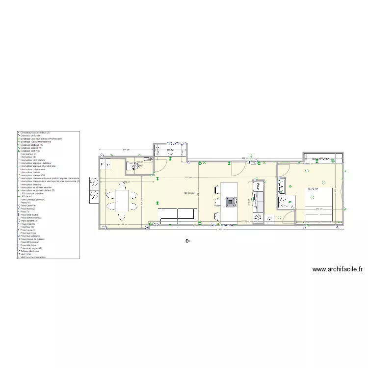 Ester Elle avec Mobilier. Plan de 