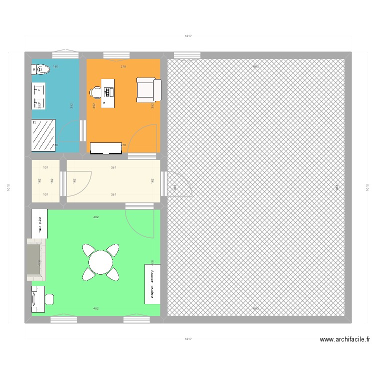 forge etage. Plan de 6 pièces et 107 m2