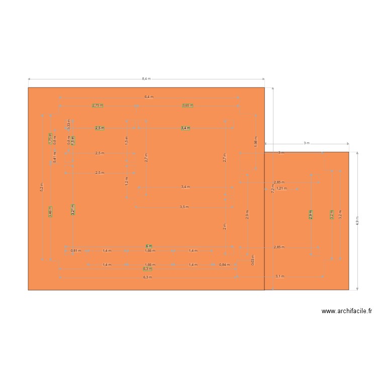 T2 SUR BASE DALLE EXISTANT. Plan de 0 pièce et 0 m2