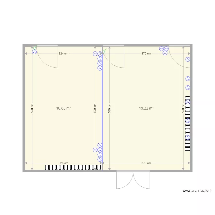 Bureau Moyen Generaux  Existant. Plan de 